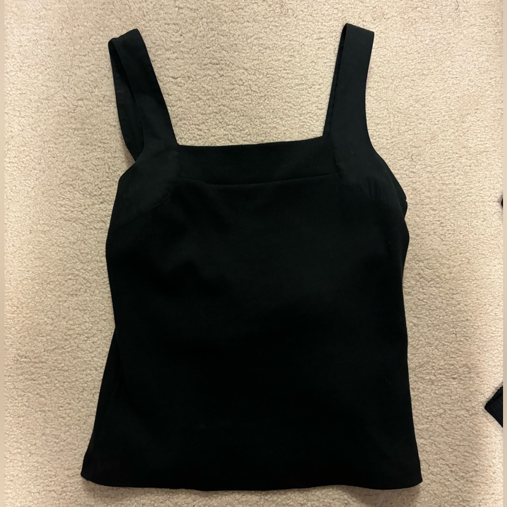 Anthropologie black tank with bow tie